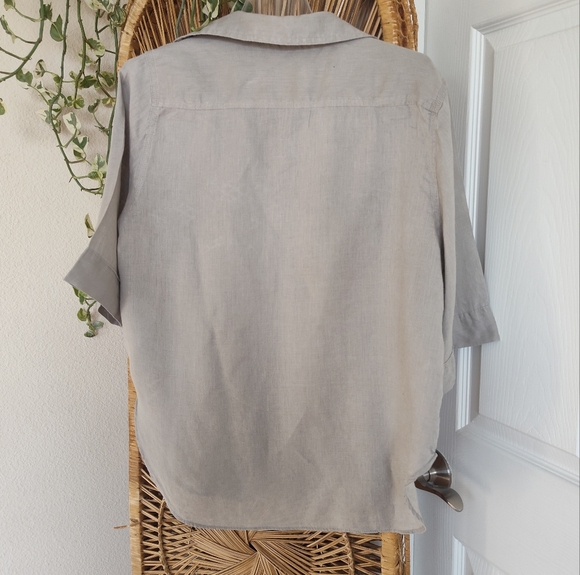 ZARA Linen Button Down Shirt Size medium - Picture 2 of 2